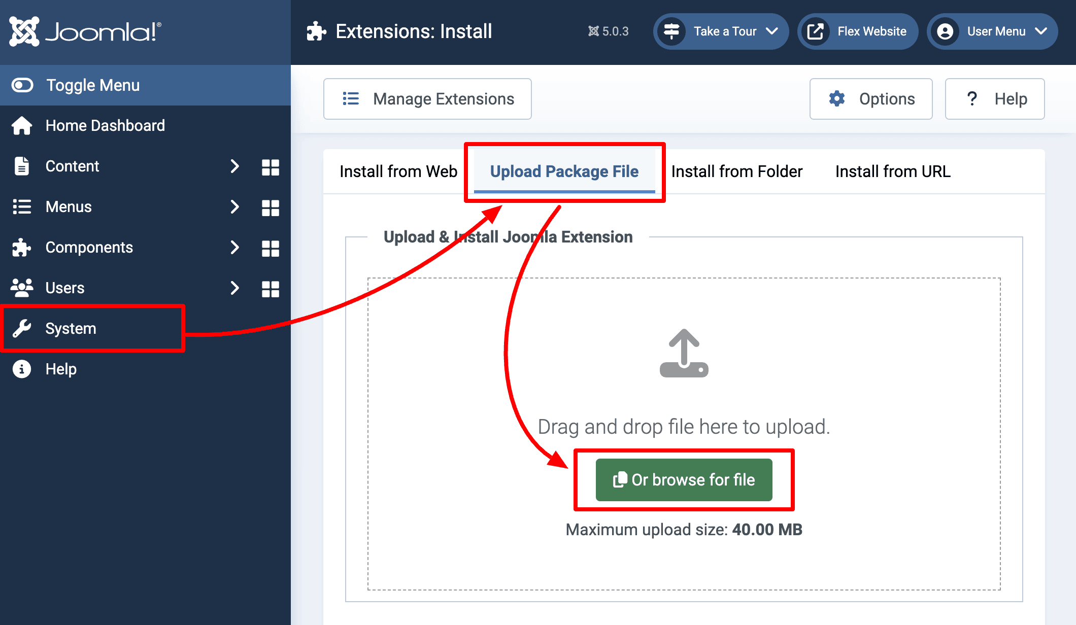 Upload Template Package