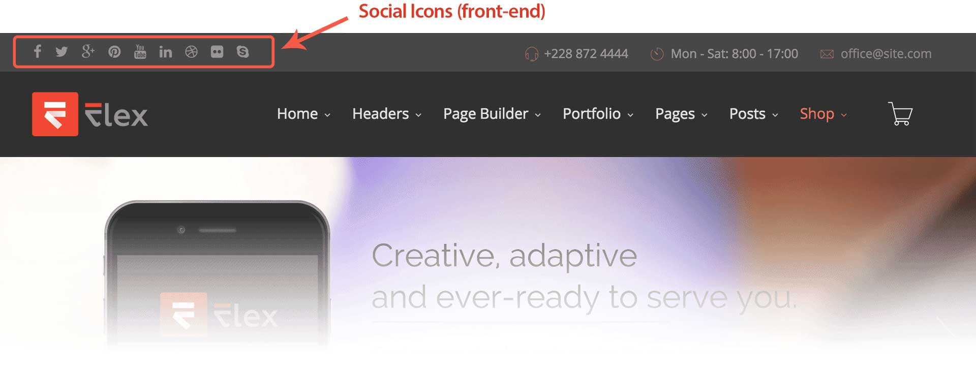 Social Icons Frontend