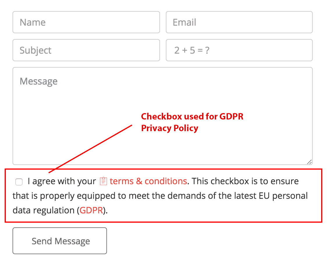 GDPR Contact Form Settings