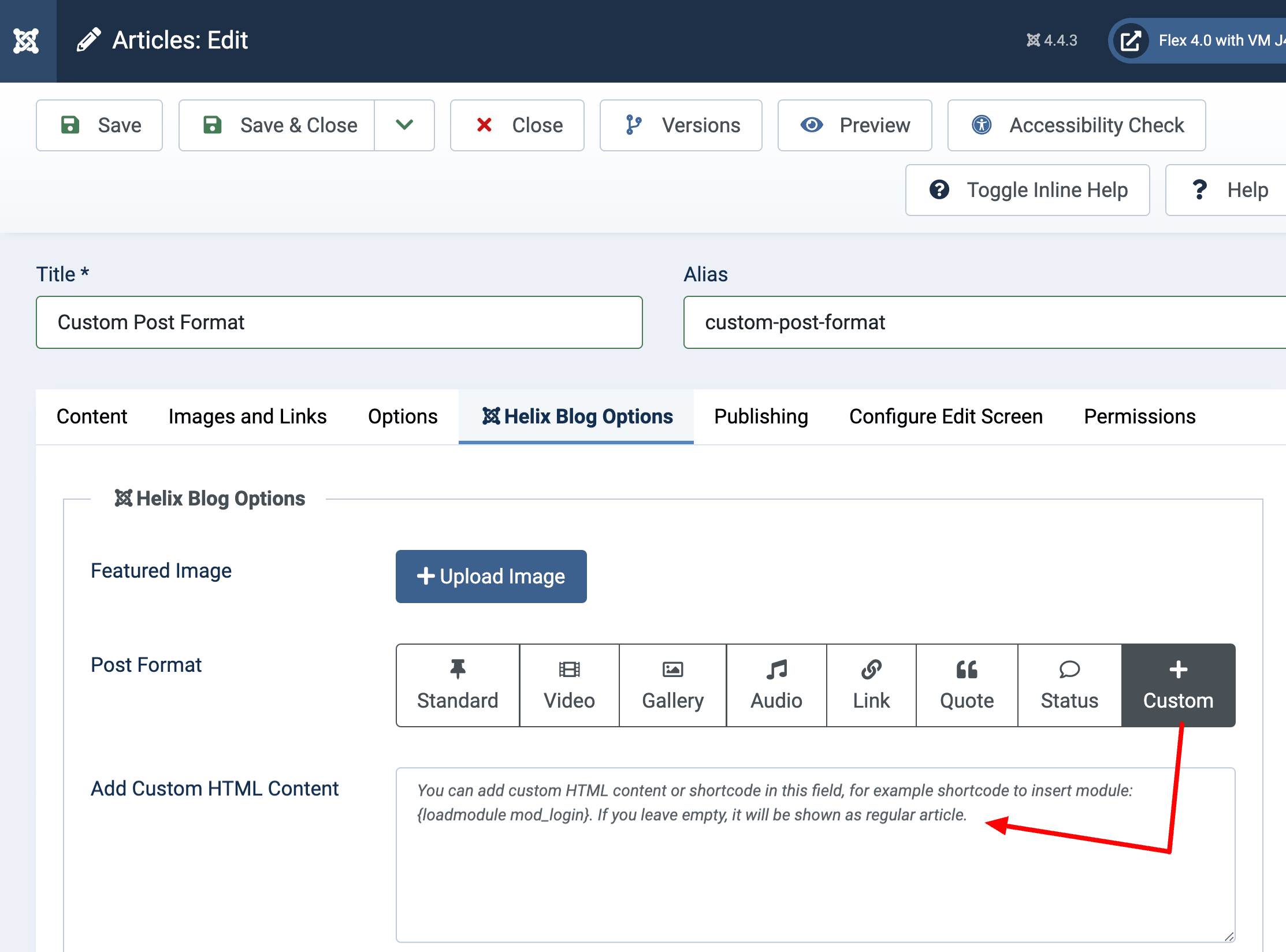 Custom Blog Post Format