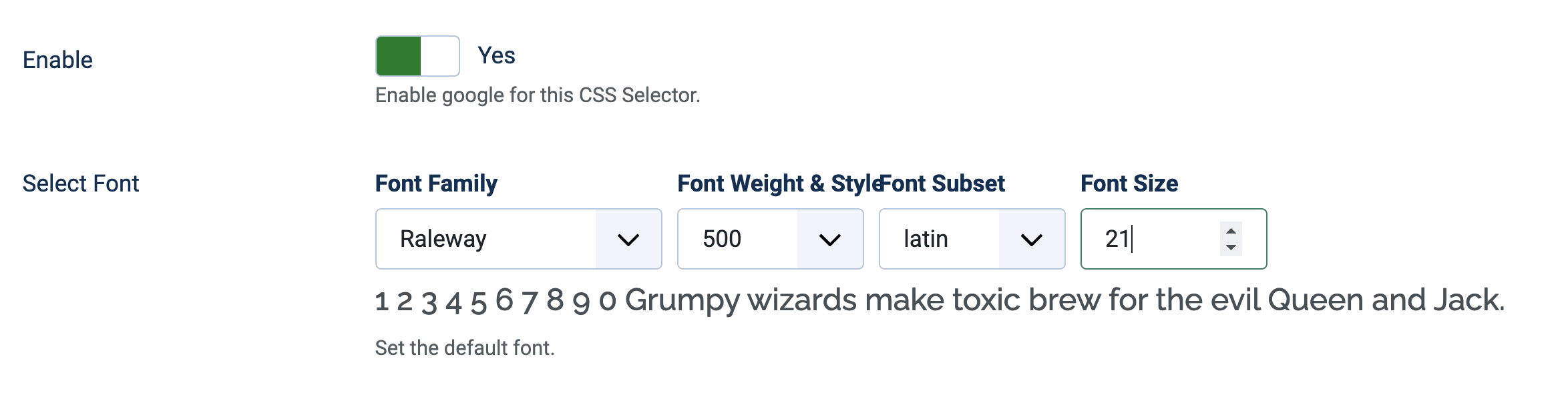 Typography Live Preview